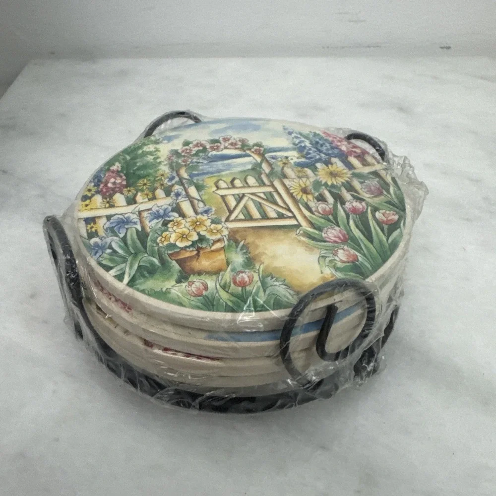 4 Ceramic Coasters Lighthouse Collection 3.5